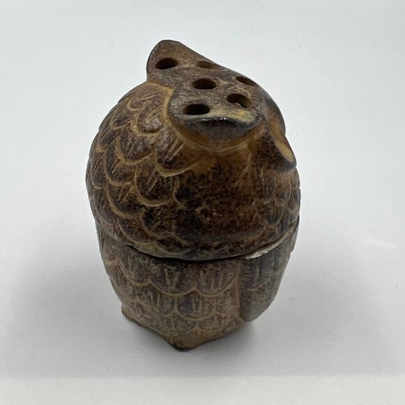 Vintage 4" Tall Owl Incense Burner Stoneware Tea Light Candle Holder Japan Quon - Picture 8 of 11